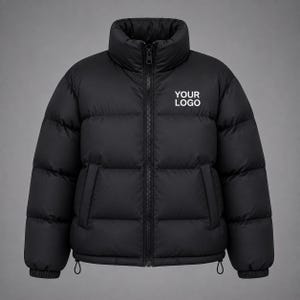 Women’s Puffer Jacket Winter Coat Quilted Outerwear Oversized Warm Zip Up Custom Logo Personalized.