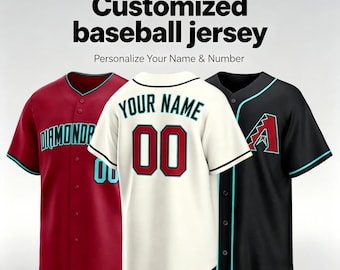 Camiseta de béisbol personalizada de Arizona, nombre y número personalizados, camisetas deportivas de equipo, camiseta de boda, regalo bordado