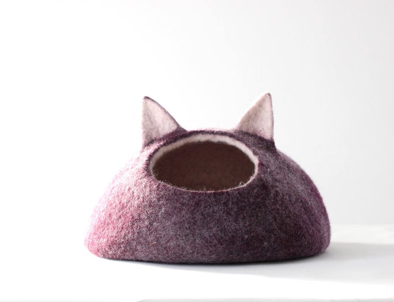 Pet bed cave for cats. Cat bed with ears. Pet bed for small dogs. image 1