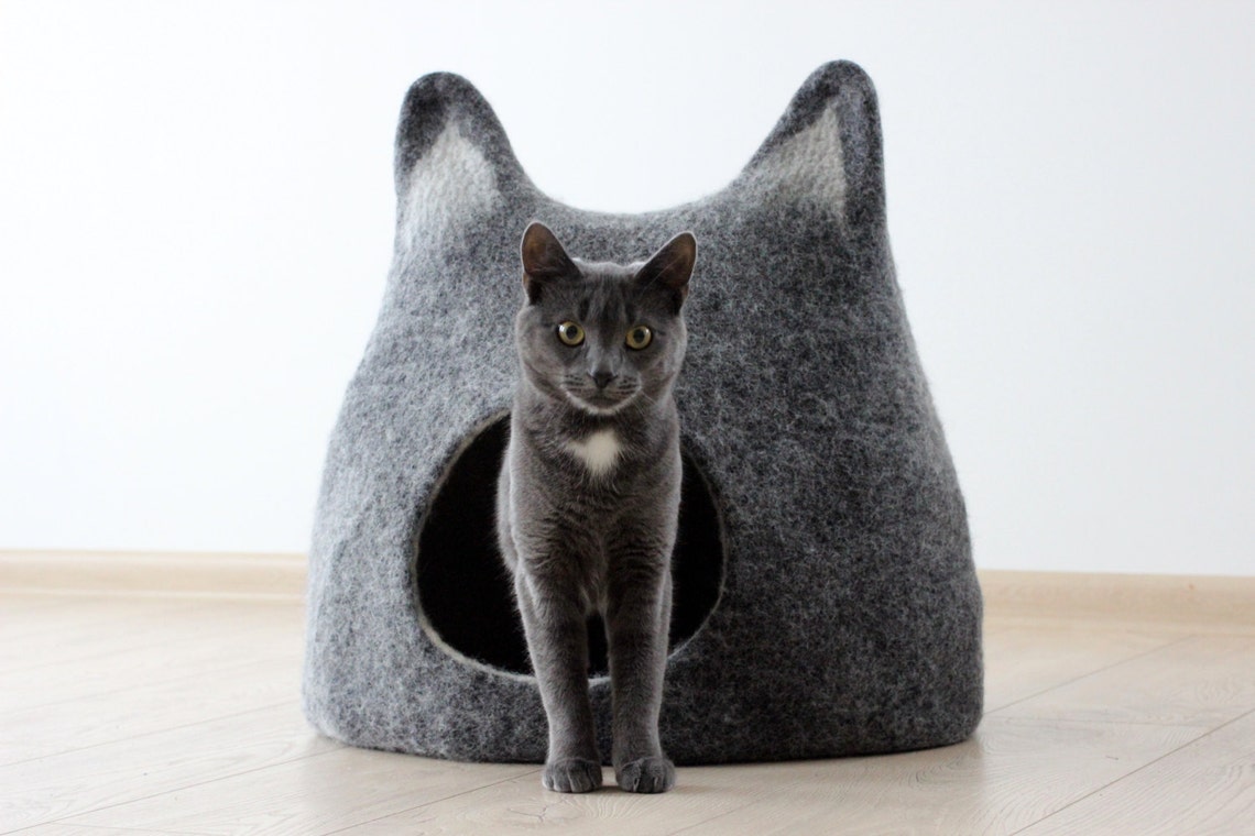 Cat Furniture. Cat Bed Wool Pet Cot Felt Cat Cave Cat Etsy
