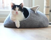 Letto per animali domestici. Cuccia per gatti con orecchie. Regalo per gli amanti degli animali domestici. Grotta per gatti in feltro.