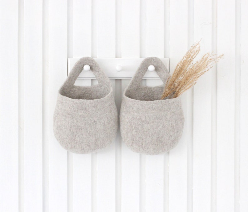 Felt basket hanging basket storage basket door knob basket Etsy