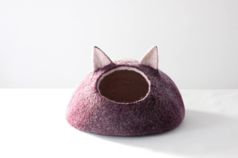 Pet bed cave for cats. Cat bed with ears. Pet bed for small dogs. image 5