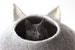 Cat bed with ears, wool cat cave cot. Cat house, cat nap. Natural grey pet bedding furniture. 