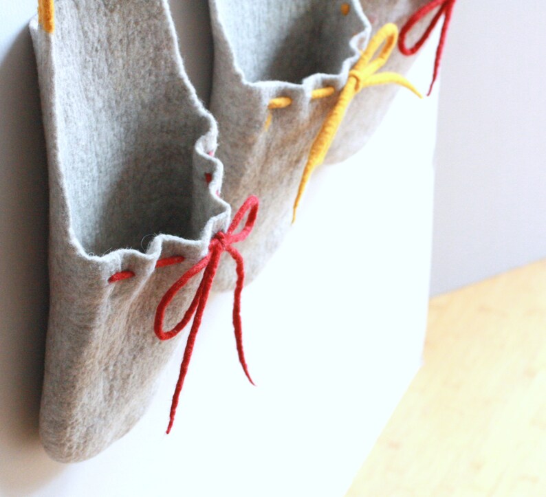 Set of 3 hanging baskets. Felt storage baskets toys Etsy