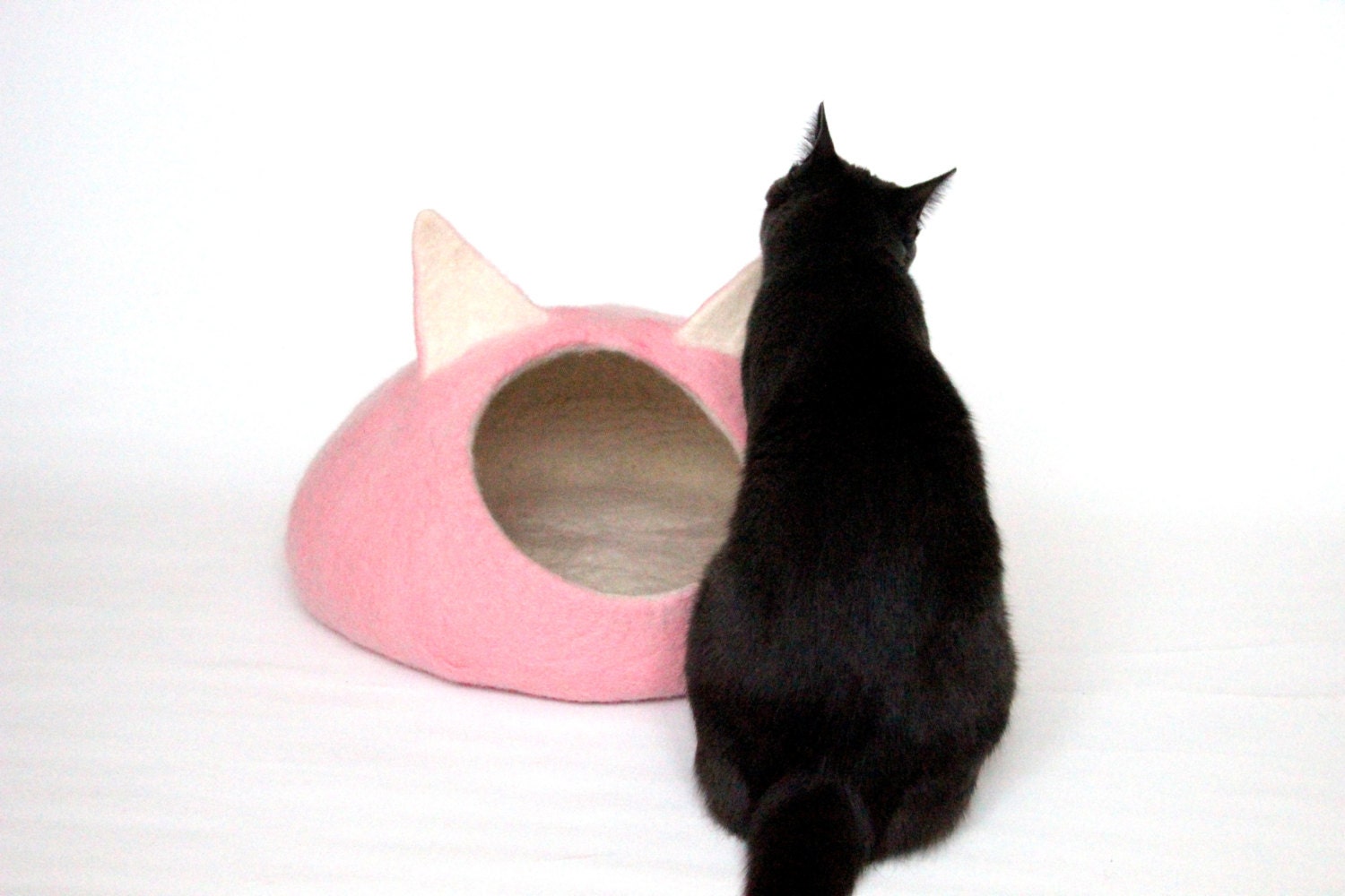Pink Cat Bed. Felt Wool Cat Cave. Cat Lovers Gift. Small Dog Etsy