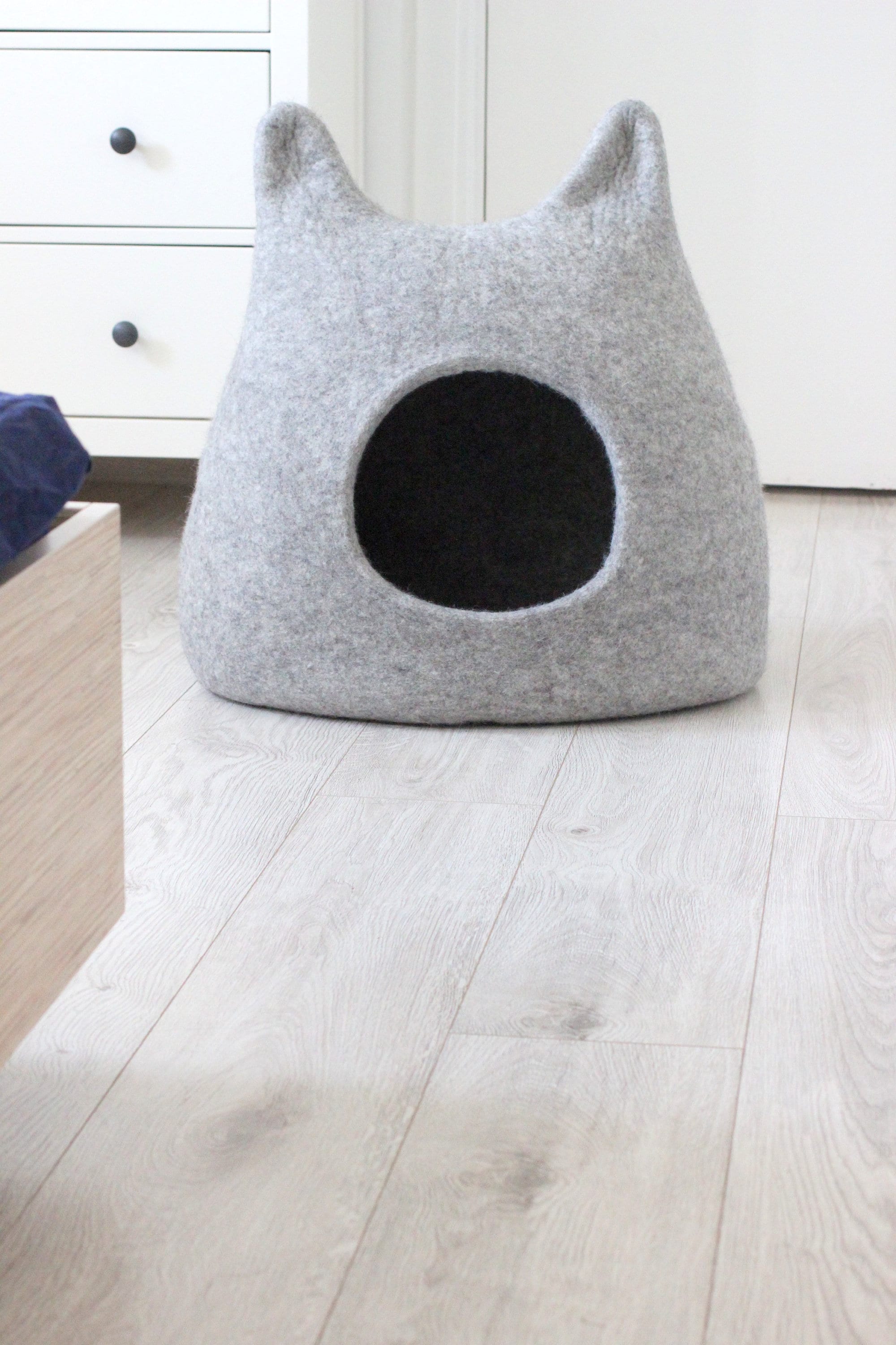 Pet Bed. Wool Cat Bed. Light Grey Cat Cave. Gift for Pets. Etsy UK