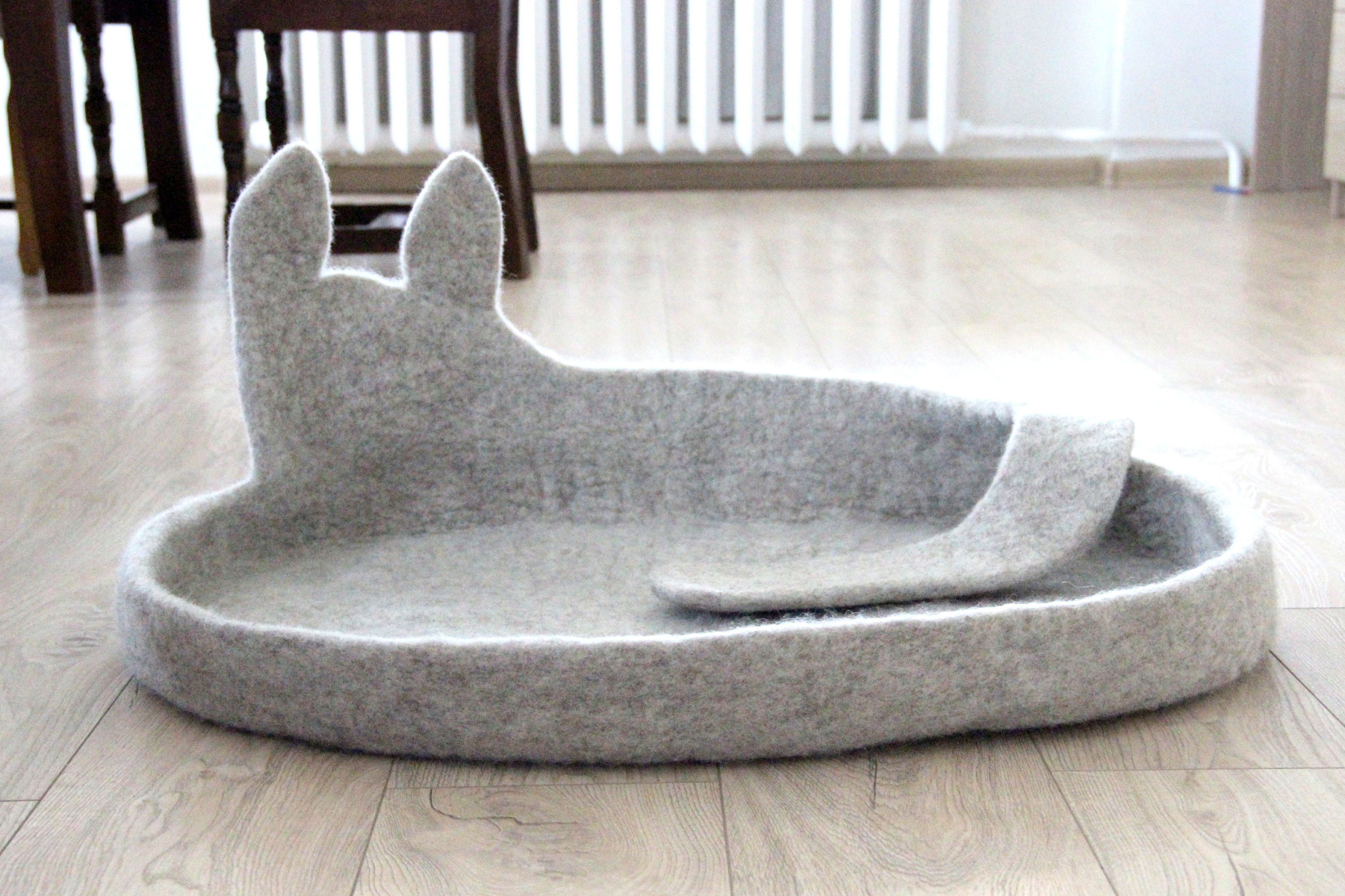 Dog bed dog cave wool felt dog sleeping place gift for dog Etsy