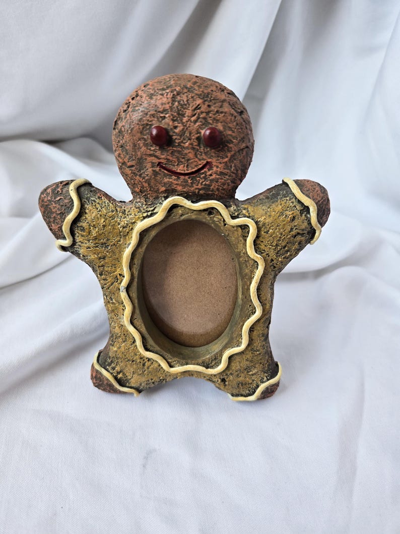 Vintage Resin Gingerbread Man Picture Frame | 2x3 Christmas Photo Frame ...