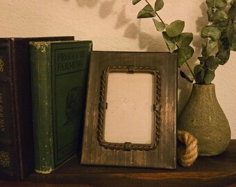 Vintage Silvestri Rope Twist Picture Frame | Bronze Tone 3.5x5 Tabletop Frame Taiwan