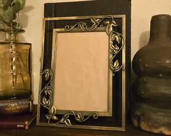 Vintage Weston Gallery Ivy Vine Frame | Brass Tone 5x7 Art Nouveau Easel Frame