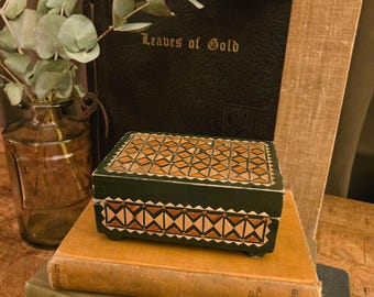 Vintage Taracea Marquetry Box | Granada Spain Wood Mosaic Jewelry Box