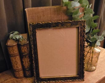 Vintage Distressed Black Gold 8x10 Picture Frame | Scroll Shell Border | Gothic Dark Academia | Baroque