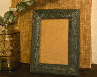 Vintage Teal Wood Grain Frame | Rustic Farmhouse 4x6 Distressed Décor