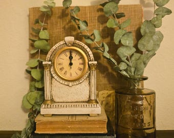 Vintage Howard Miller Mantel Clock | Corinthian Columns | Classical Arch | Dark Academia Décor | Decorative