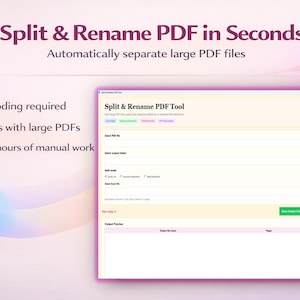 Dividi PDF per nome / riassegnazione automatica per ID, fattura o ID / Strumento per PDF in batch (software per Windows)