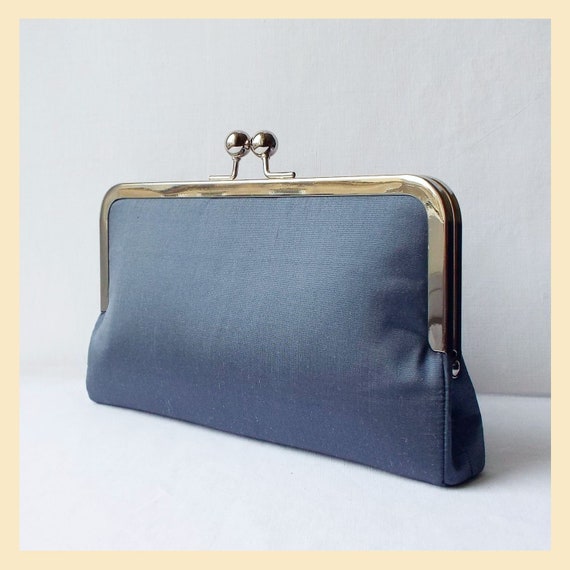 dark grey clutch bag
