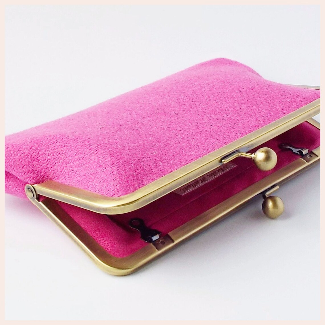 Pink Clutch Bag Harris Tweed Bag Clutch Purse With Etsy