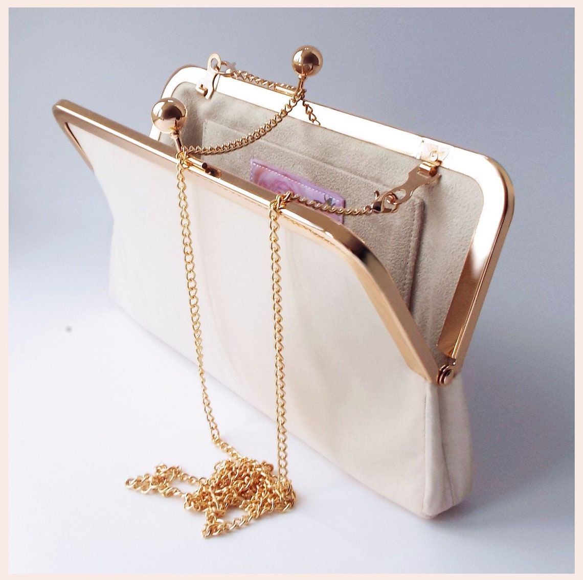 champagne clutch for wedding