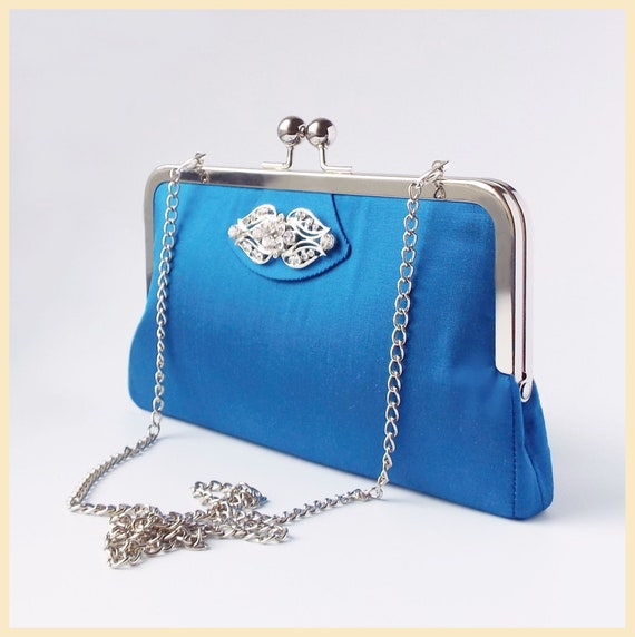 sapphire blue clutch bag