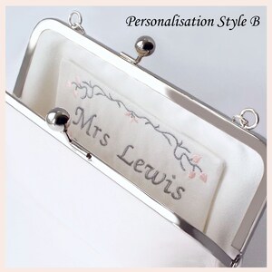 lace bridal clutch, ivory wedding purse, personalised gift for the bride image 6