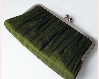 chartreuse green evening clutch bag, wedding purse, handmade personalised gift for friend