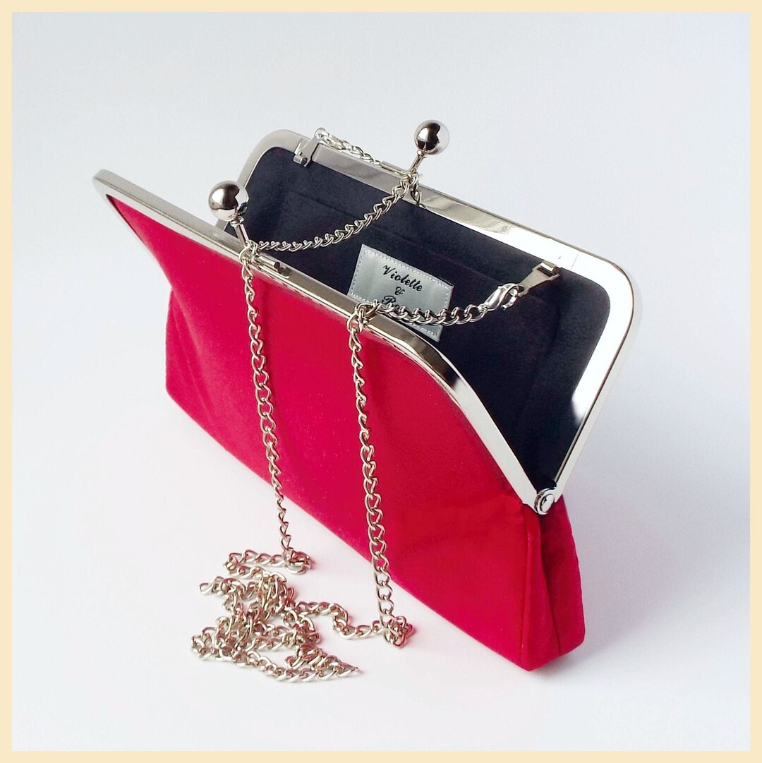 Red Evening Bag Clutch Bag in Red Silk for Special Occasion Etsy
