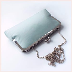 clutch bag, duck egg blue clutch purse, light blue bridesmaids purse, personalised evening clutch