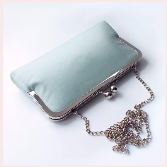 Duck egg blue clutch bag on sale