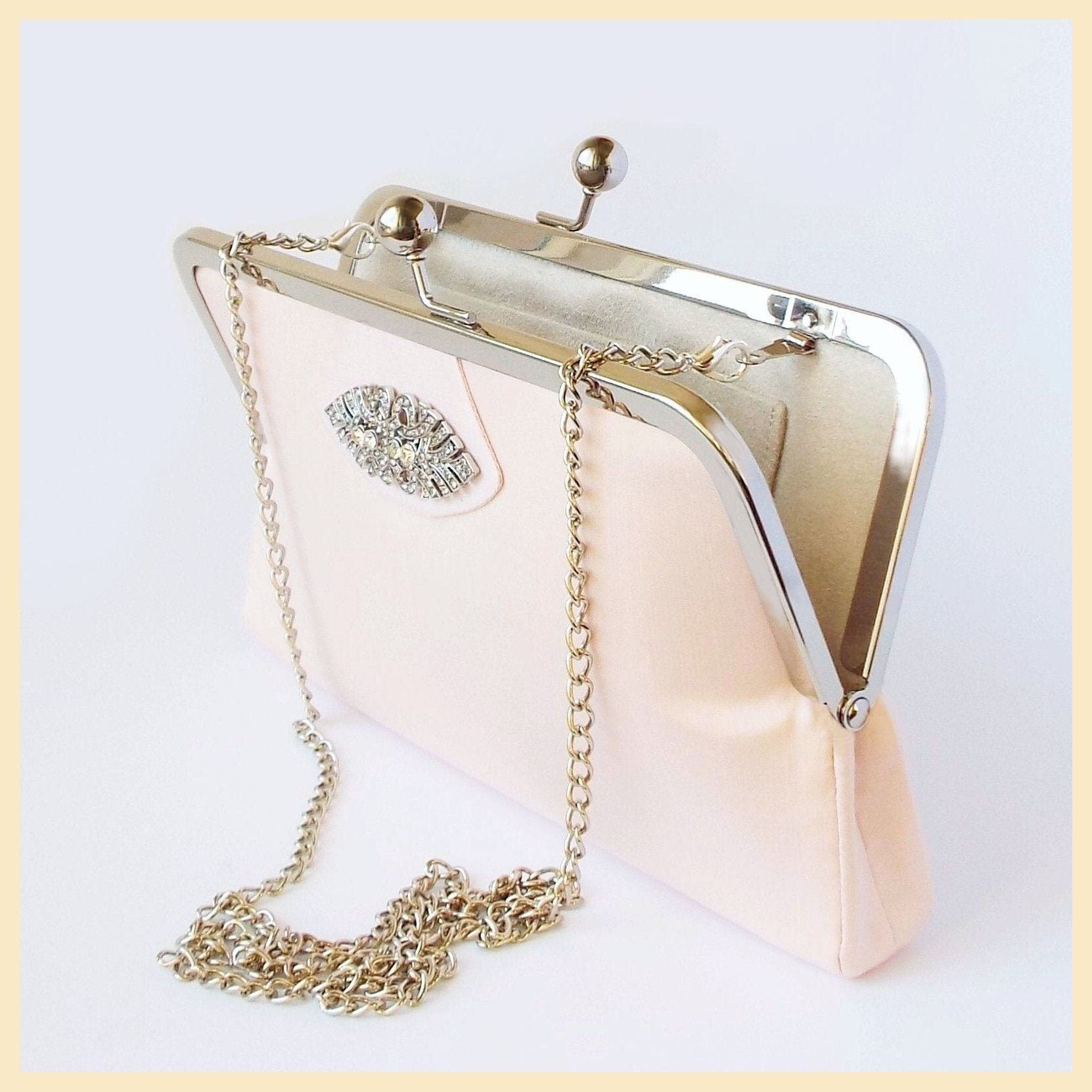 Pink clutch bag Art Deco clutch purse 