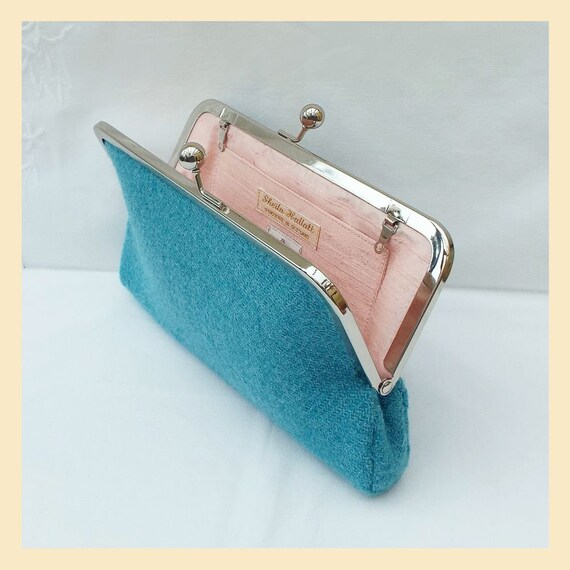pale green clutch bag
