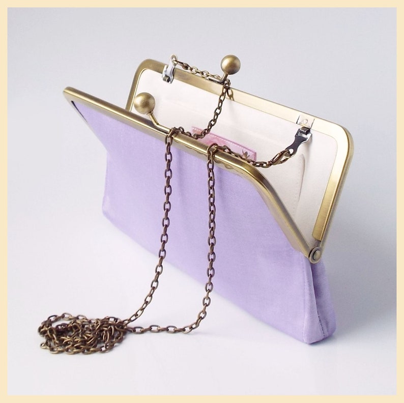 Lilac clutch bag evening purse bridesmaids clutch handmade Etsy