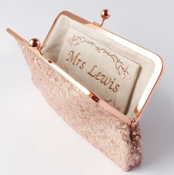 Vintage Evening Handbag Wedding Party Clutch Purse with Handle/260321 Rose  Gold | eBay