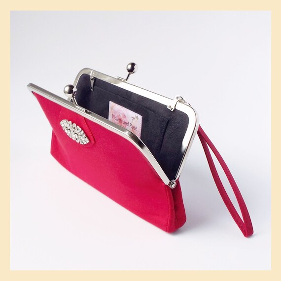 red evening clutch