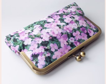 mauve flowers clutch bag for wedding, handmade evening purse, personalised gift for her