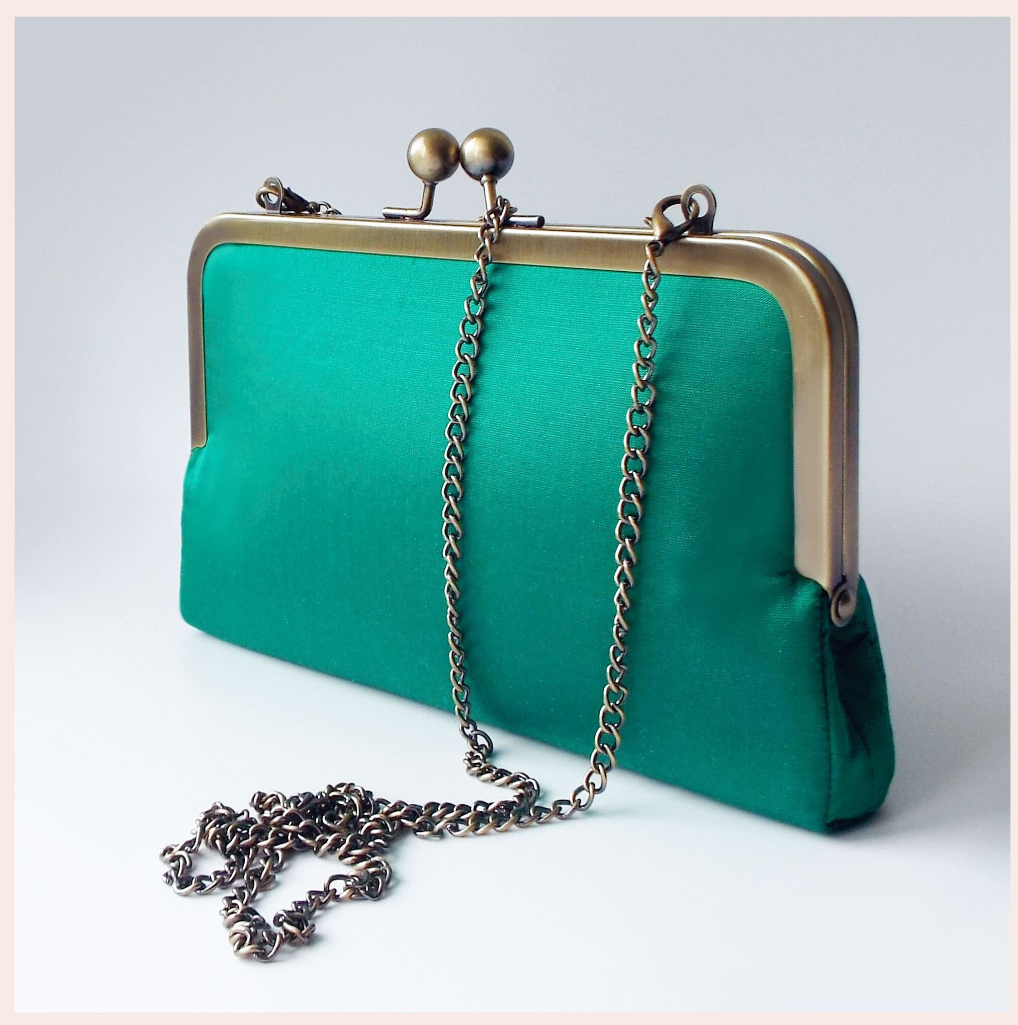 Finley “Cocktail Party” Clutch in Emerald Green Leather - Jeffrey Levinson