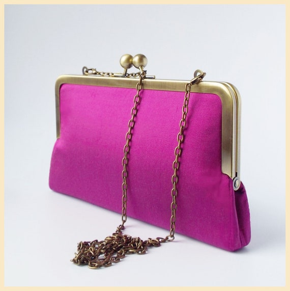 fuchsia clutch bag
