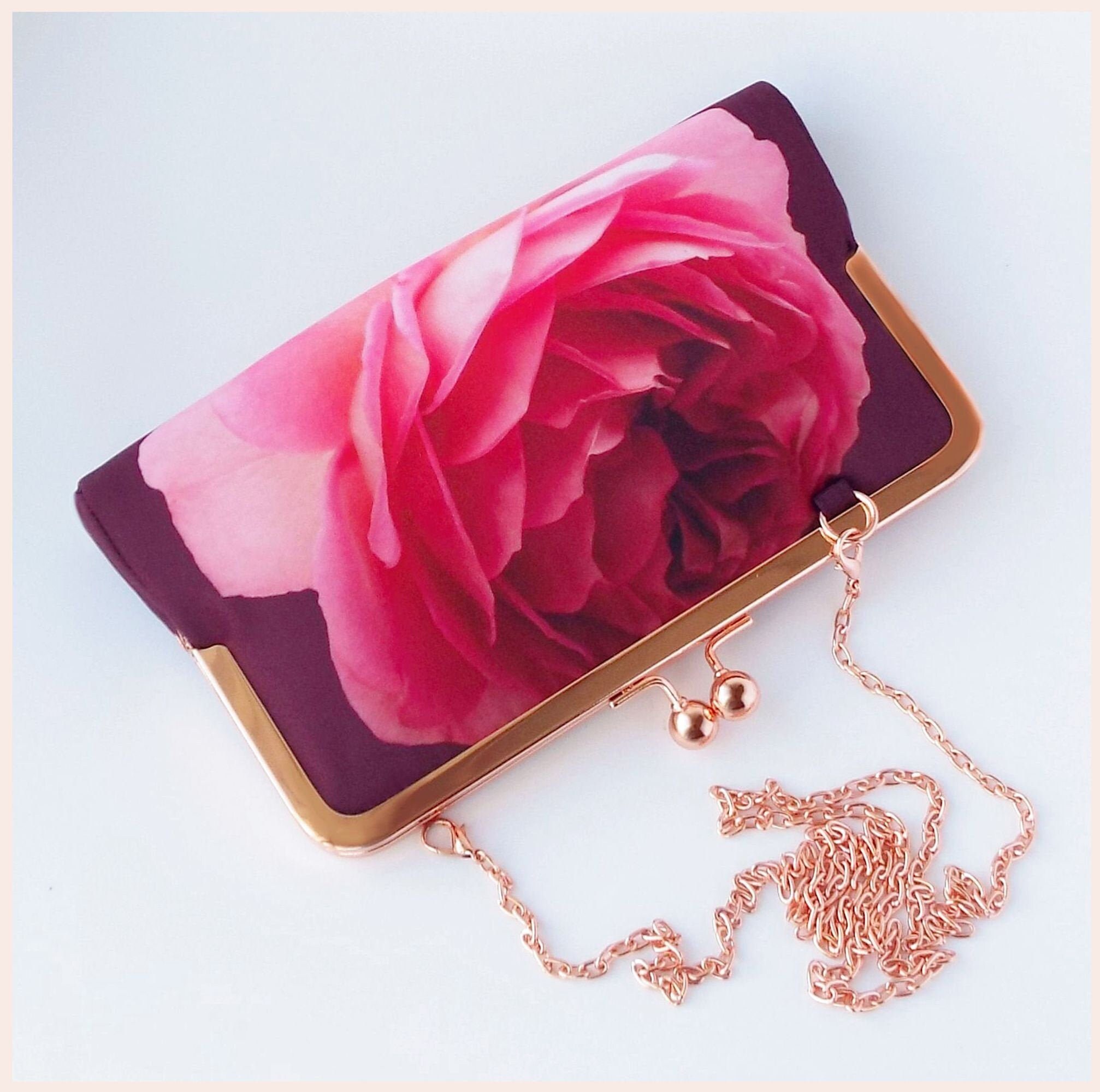 dark red evening bag