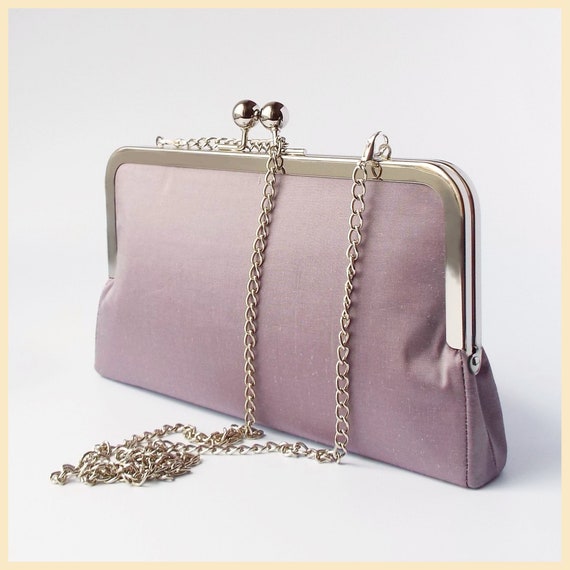 mauve clutch bag