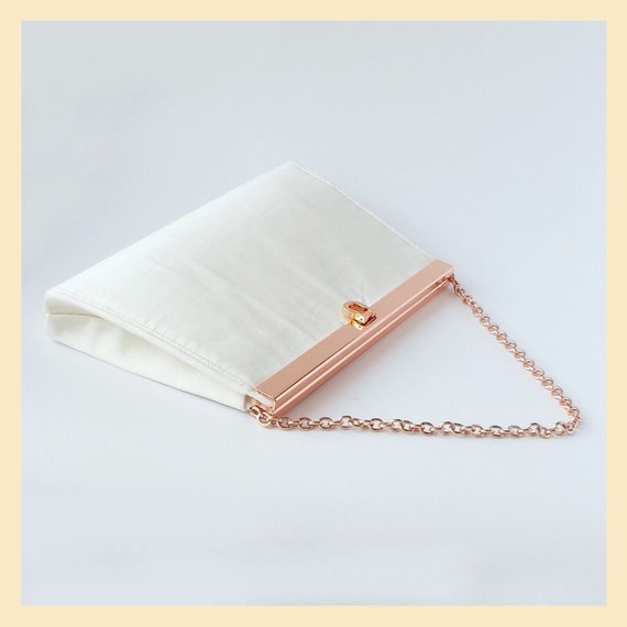 rose gold bridal clutch