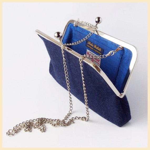 dark blue clutch bag