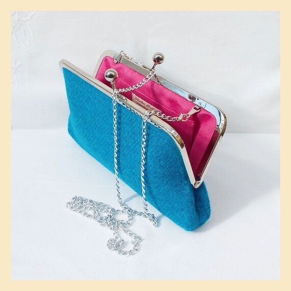 turquoise blue clutch bag