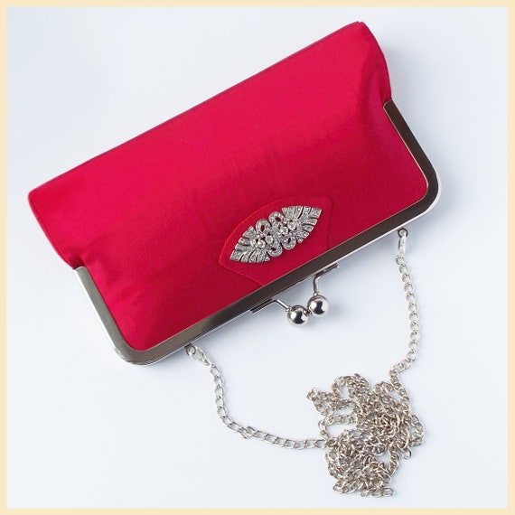 red evening bag