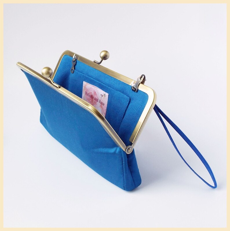 sapphire blue clutch bag