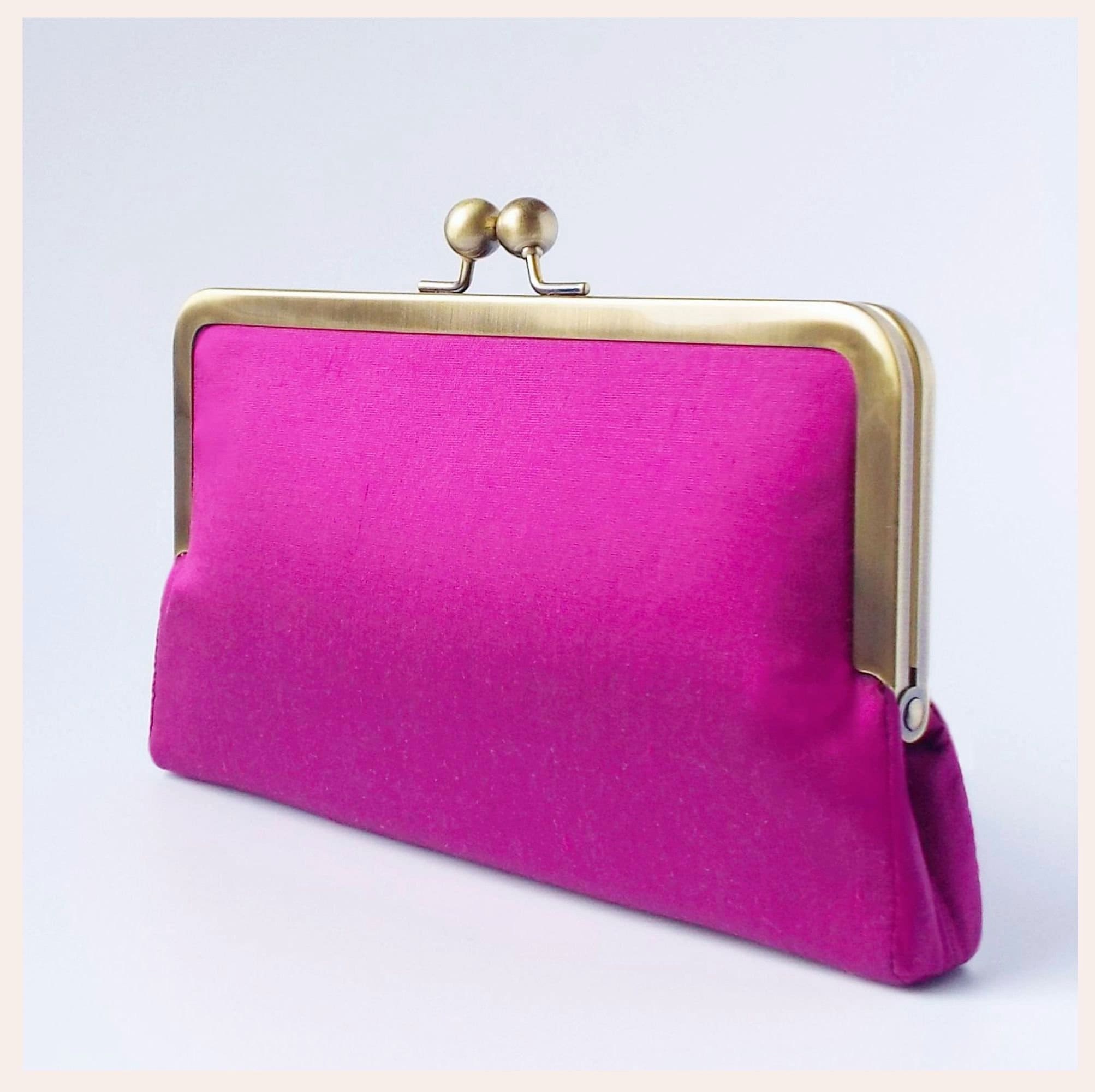  M10M15 Women Pink Satin Clutch Purse Small Evening Bag with  Pearl Closure for Party Wedding : Clothing, Shoes & Jewelry