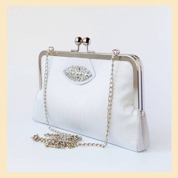 silver clutch purse wedding