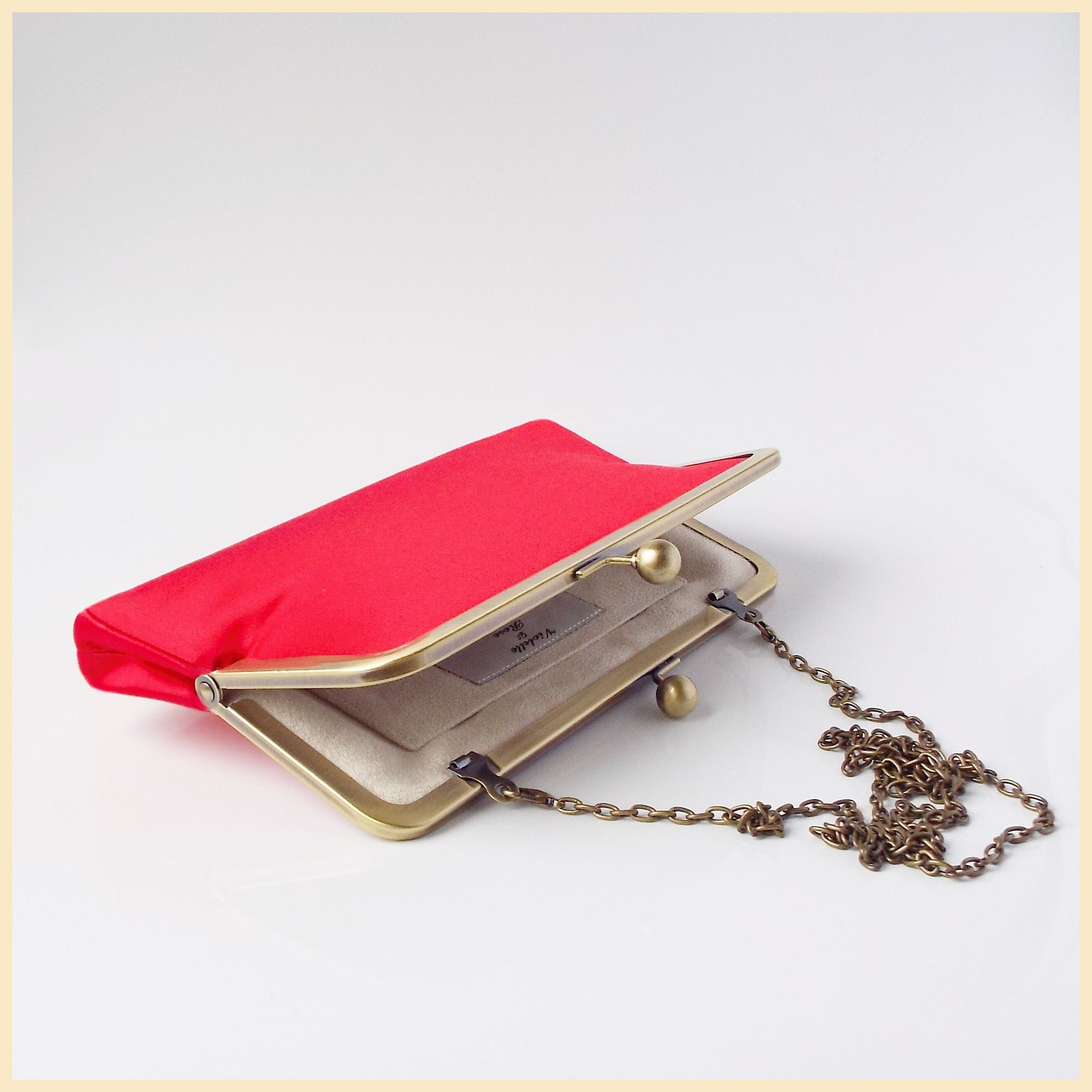 Evening Bag Red Clutch Bag Red Silk Satin Evening Purse With Etsy UK