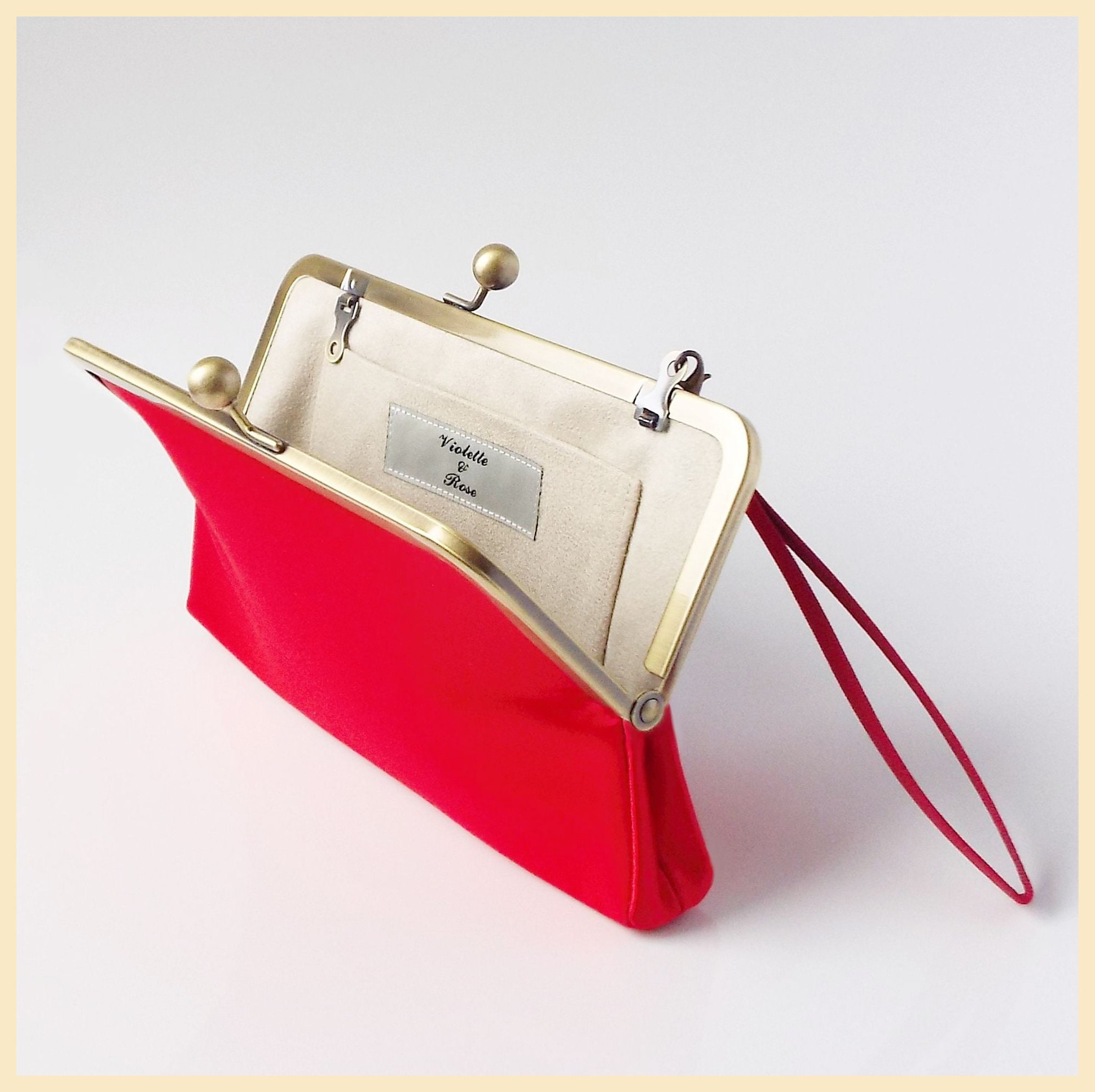 Evening Bag Red Clutch Bag Red Silk Satin Evening Purse With Etsy UK