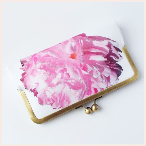 floral pink clutch bag