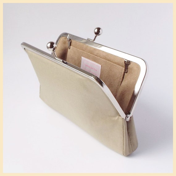 taupe clutch bag